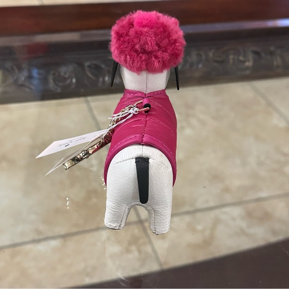 Kate Spade Dachshund Dog Keychain Claude Festive Key Chain Pink Purple Hat Coat - Picture 8 of 9